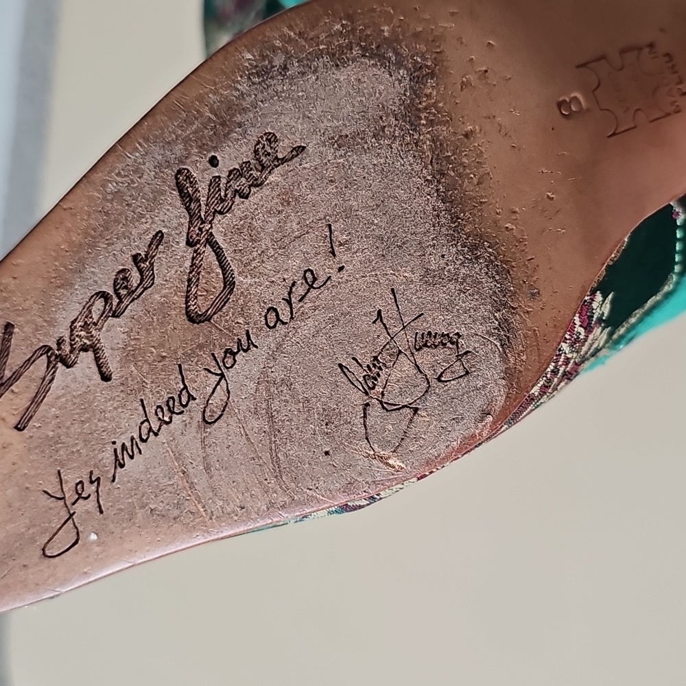John Fluevog Green Bishop Heels - Picture 6 of 6